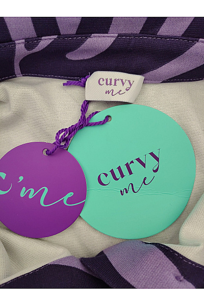 curvy me Fialové midi košilové šaty se zvířecím vzorem s dlouhým rukávem Velikost DE 42 | curvy me | obrázek 6