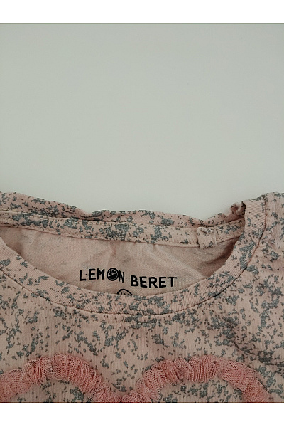 lemon beret Dívčí bavlněné šaty s potiskem srdce a plisovanou sukní Velikost EU 110 | lemon beret | obrázek 7