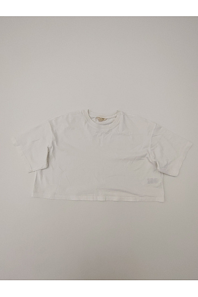 REVIEW Bílé Bavlněné Crop Top Tričko S Krátkým Rukávem A Kulatým Výstřihem Velikost M