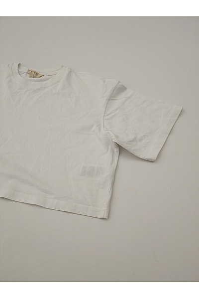 REVIEW Bílé bavlněné crop top tričko s krátkým rukávem a kulatým výstřihem Velikost M | REVIEW | obrázek 2