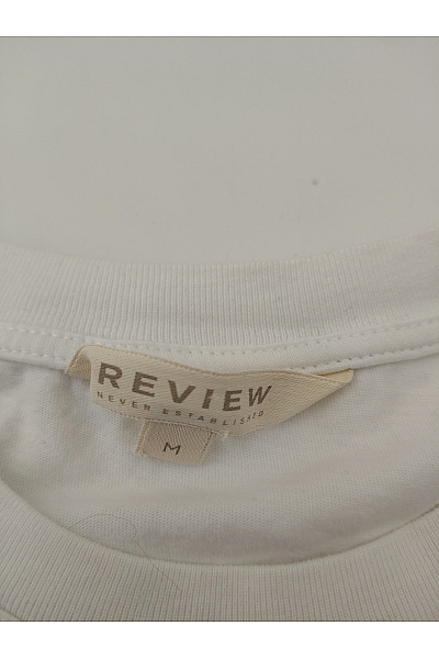 REVIEW Bílé bavlněné crop top tričko s krátkým rukávem a kulatým výstřihem Velikost M | REVIEW | obrázek 4