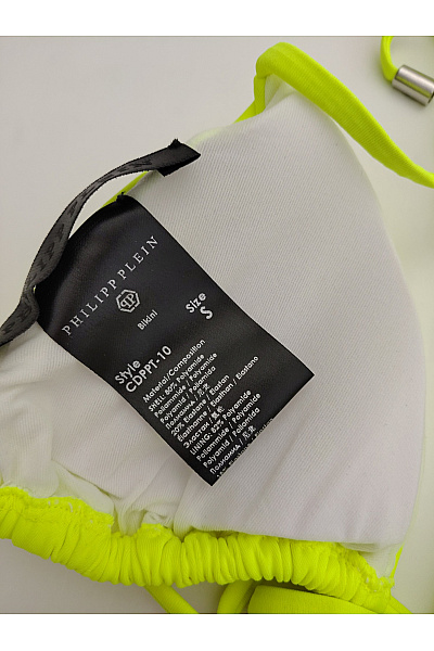 Philipp Plein Žlutý vrchní díl plavek bikiny za krk s kamínky Velikost S | Philipp Plein | obrázek 5