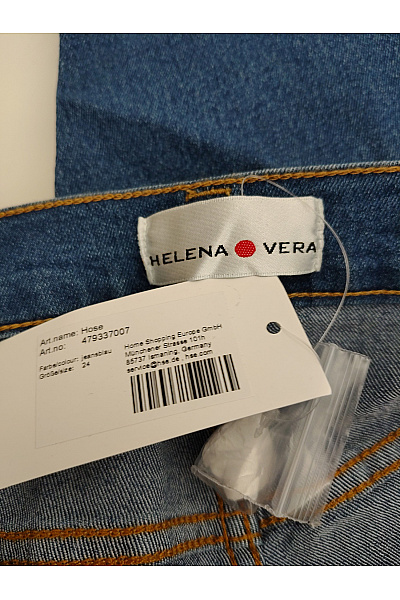HELENA VERA Dámské modré bavlněné džíny rovné pro plnoštíhlé Vel. DE 24 | HELENA VERA | obrázek 5