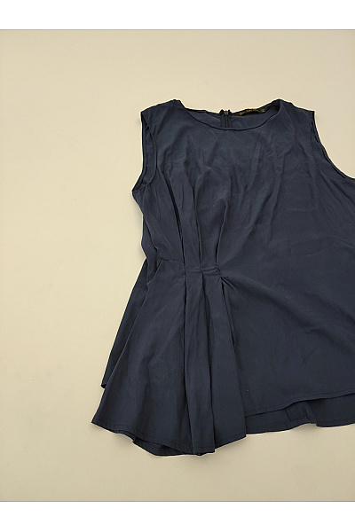 ZARA Modrá dámská halenka bez rukávů asymetrická elegantní Velikost EU L | ZARA | obrázek 3