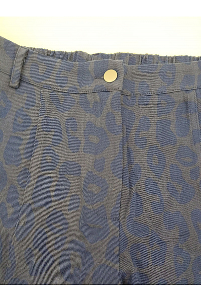 Jana Ina Modré bavlněné jogger kalhoty s leopardím vzorem a gumou na nohavicích Velikost DE 44 | Jana Ina | obrázek 4
