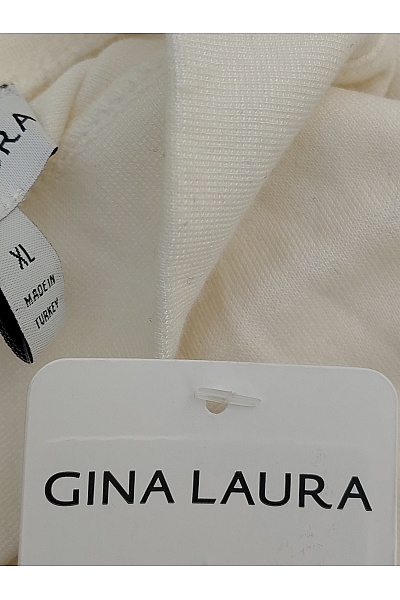 GINA LAURA Bílé dámské tričko s dlouhým rukávem a stojáčkem basic Velikost XL | GINA LAURA | obrázek 5