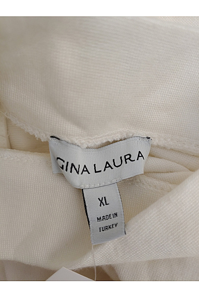 GINA LAURA Bílé dámské tričko s dlouhým rukávem a stojáčkem basic Velikost XL | GINA LAURA | obrázek 6