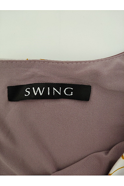 Swing Hnědé midi šaty s páskem a květovaným vzorem Velikost UK 14 | Swing | obrázek 6