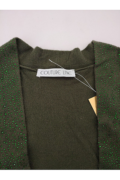 COUTURE LINE Dámský khaki kardigan s flitry Vel. DE 48 | COUTURE LINE | obrázek 4