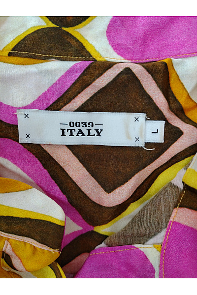 0039 ITALY Dámská hedvábná halenka s dlouhým rukávem retro vzorovaná Velikost L | 0039 ITALY | obrázek 6