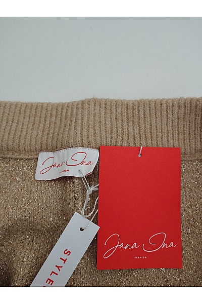 Jana Ina Béžové pletené úpletové kalhoty s kapsami Vel. DE 48 | Jana Ina | obrázek 4