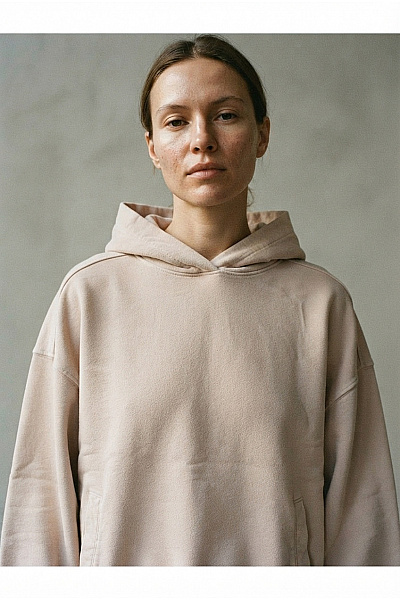 URBAN CLASSICS Béžová Bavlněná Oversized Mikina S Kapucí Vel. M