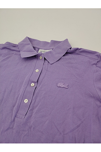 LACOSTE Fialové bavlněné polo tričko s krátkým rukávem Vel. EU 38 | LACOSTE | obrázek 3