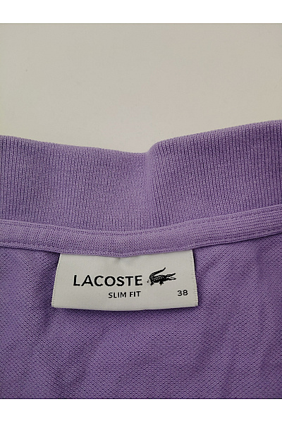 LACOSTE Fialové bavlněné polo tričko s krátkým rukávem Vel. EU 38 | LACOSTE | obrázek 4