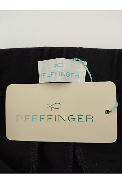 PFEFFINGER Černé elegantní kalhoty s vysokým pasem a lampasem Vel. DE 19 | PFEFFINGER | obrázek 6