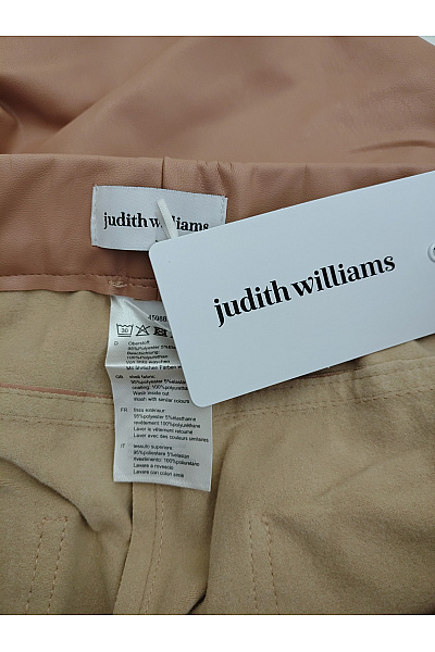 Judith Williams Béžové koženkové kalhoty s vysokým pasem a cvočky Vel. DE 40 | Judith Williams | obrázek 5