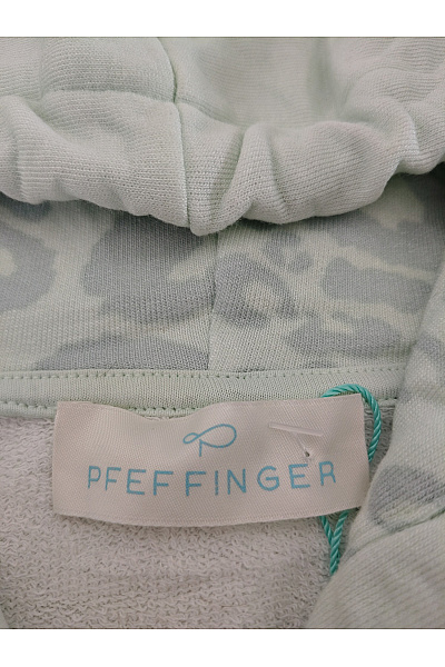 PFEFFINGER Zelená dámská mikina na zip s kapucí a leopardím vzorem Velikost DE 44 | PFEFFINGER | obrázek 5