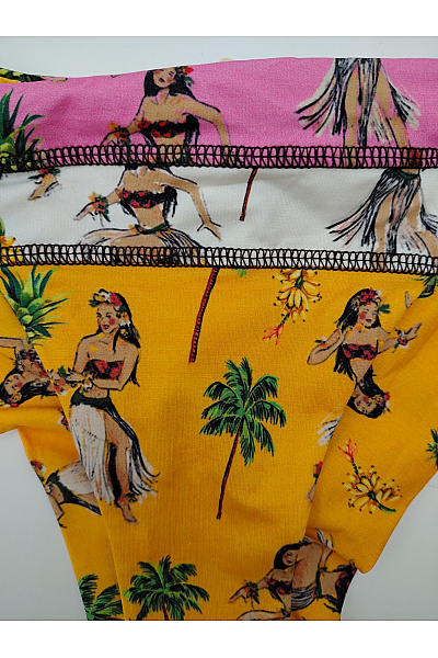 Banana Moon Dámské spodní díl plavek bikiny žluté havajský vzor na zavazování Velikost M | Banana Moon | obrázek 2