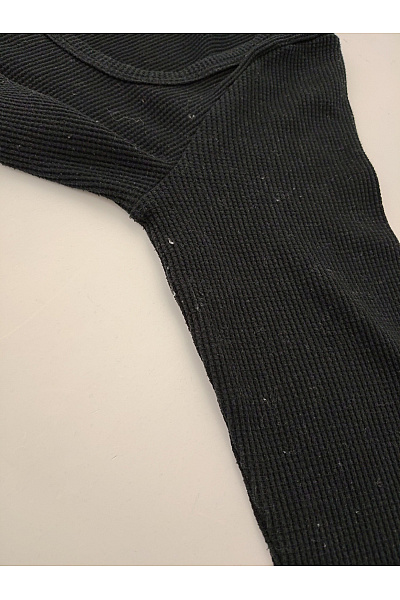 Hollister Černé bavlněné tričko s dlouhým rukávem hranatý výstřih henley crop top Velikost M | Hollister | obrázek 6