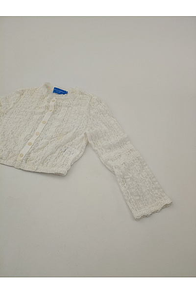 Trachtenmanufaktur Bílá krajková crop košile s knoflíčky Vel. DE 34 | Trachtenmanufaktur | obrázek 3