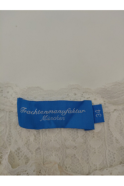 Trachtenmanufaktur Bílá krajková crop košile s knoflíčky Vel. DE 34 | Trachtenmanufaktur | obrázek 4