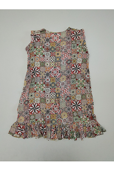 Barevné letní mini šaty s krátkým rukávem boho Vel. L | Unimoda | obrázek 5