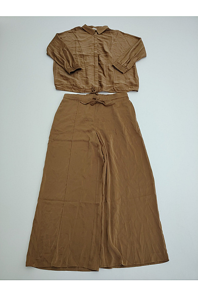 C'est tout Dámský khaki komplet palazzo kalhoty a košile oversized smart casual Velikost DE 44 | C'est tout | obrázek 2
