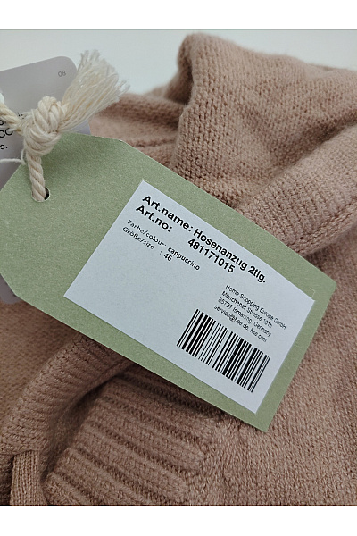 C'est tout Béžový pletený komplet s kapucí a širokými kalhotami Vel. DE 46 | C'est tout | obrázek 6