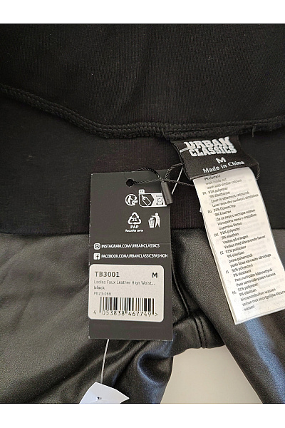 URBAN CLASSICS Černé koženkové legíny s vysokým pasem Velikost M | URBAN CLASSICS | obrázek 7