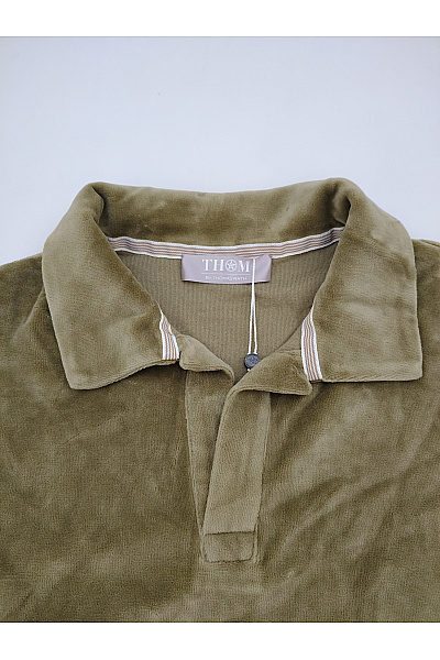THOM By Thomas Rath Pánské khaki polo tričko s krátkým rukávem bavlněné Velikost DE 48 | THOM By Thomas Rath | obrázek 3