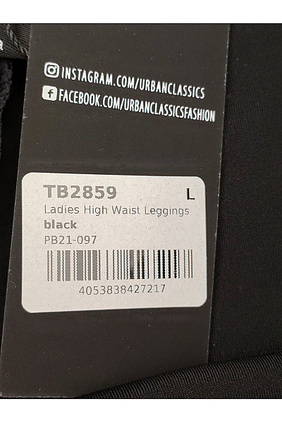 URBAN CLASSICS Černé dámské legíny s vysokým pasem Vel. L | URBAN CLASSICS | obrázek 4