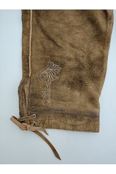 Wiesnkonig Pánské kožené kraťasy s kšandami a laclem vintage Vel. DE 48 | Wiesnkonig | obrázek 4