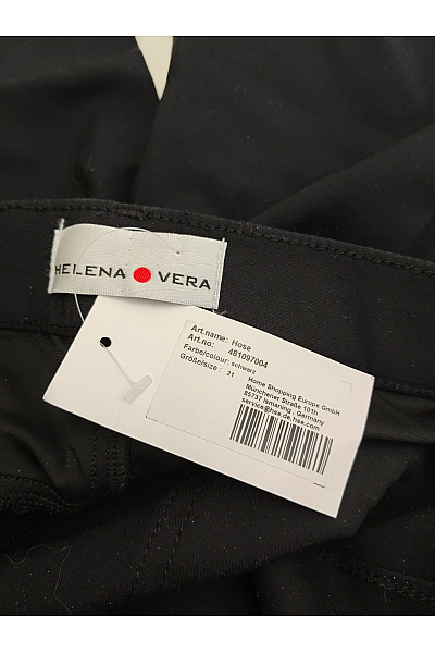 HELENA VERA Černé bavlněné kalhoty s kapsami Vel. DE 21 | HELENA VERA | obrázek 4