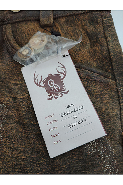 GWEIH & SILK Pánské kožené kraťasy vintage retro hnědé Velikost DE 48 | GWEIH & SILK | obrázek 4