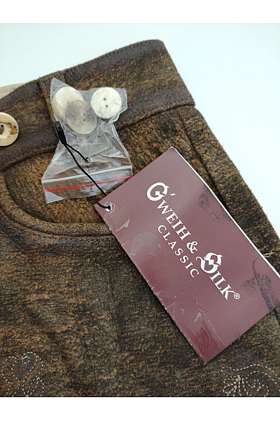 GWEIH & SILK Pánské kožené kraťasy vintage retro hnědé Velikost DE 48 | GWEIH & SILK | obrázek 5
