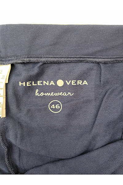 HELENA VERA Modré bavlněné tříčtvrteční kraťasy s gumou v pase Velikost EU 46 | HELENA VERA | obrázek 3