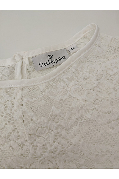 Stockerpoint Bílá krajková crop halenka s dlouhým rukávem Vel. DE 34 | Stockerpoint | obrázek 3