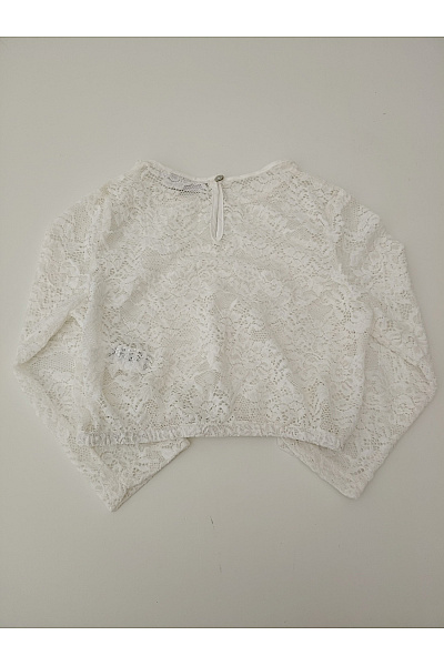 Stockerpoint Bílá krajková crop halenka s dlouhým rukávem Vel. DE 34 | Stockerpoint | obrázek 5