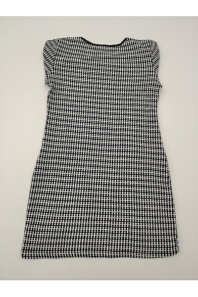 Černobílé mini šaty s kapsami Velikost S | Unimoda | obrázek 5