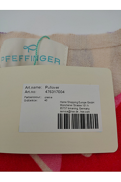 PFEFFINGER Béžový vzorovaný pulovr s lodičkovým výstřihem Vel. DE 40 | PFEFFINGER | obrázek 4