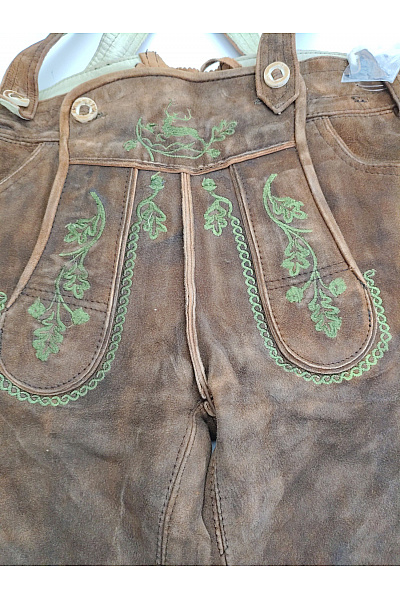 Wiesnkonig Pánské kožené kraťasy s kšandami vintage Vel. DE 48 | Wiesnkonig | obrázek 4