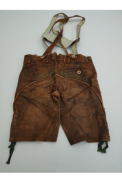 Wiesnkonig Pánské kožené kraťasy s kšandami vintage Vel. DE 48 | Wiesnkonig | obrázek 6