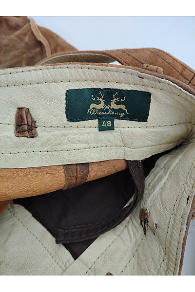 Wiesnkonig Pánské kožené kraťasy s kšandami vintage Vel. DE 48 | Wiesnkonig | obrázek 7
