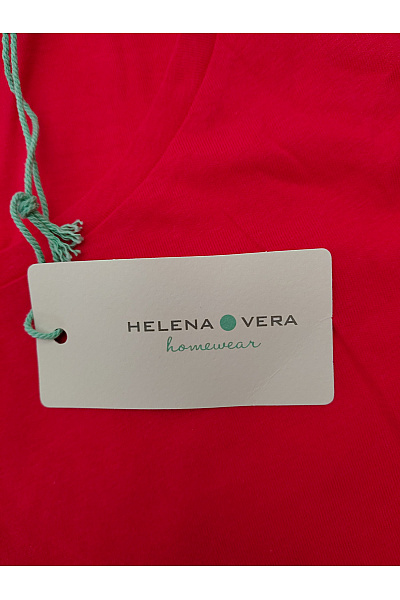 HELENA VERA Červené bavlněné dámské tričko s krátkým rukávem a kulatým výstřihem basic Velikost EU 52/54 | HELENA VERA | obrázek 5
