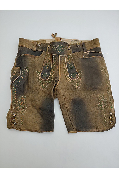 Trachten Deiser Pánské kožené kraťasy vintage retro hnědé Vel. DE 50 | Trachten Deiser | obrázek 2