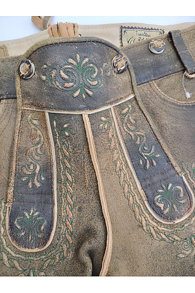 Trachten Deiser Pánské kožené kraťasy vintage retro hnědé Vel. DE 50 | Trachten Deiser | obrázek 3