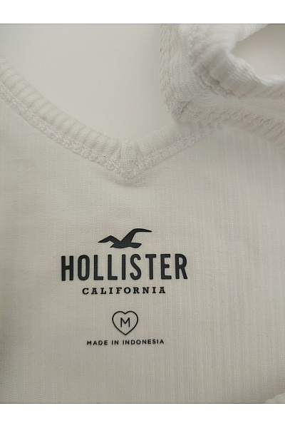 Hollister Bílé žebrované tílko crop top basic Velikost M | Hollister | obrázek 6