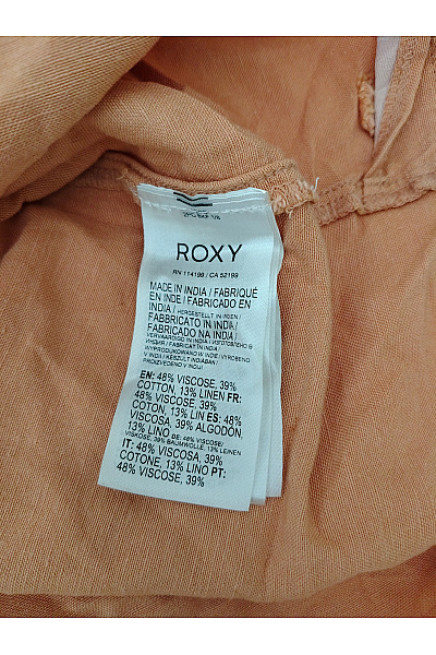 Roxy Oranžová dámská crop halenka bez rukávů s uzlem a volánky Velikost M | Roxy | obrázek 7