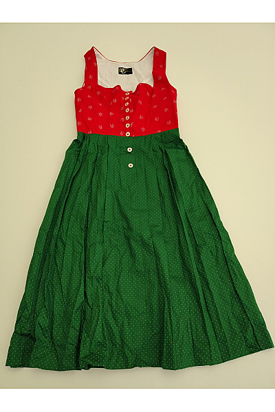 Turi Landhaus Bavlněné Dirndl šaty Midi Puntíkované Retro Vel. DE 34