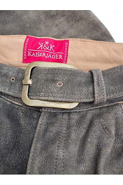 KAISERJAGER Pánské kožené kalhoty s páskem vintage Velikost EU 50 | KAISERJAGER | obrázek 4